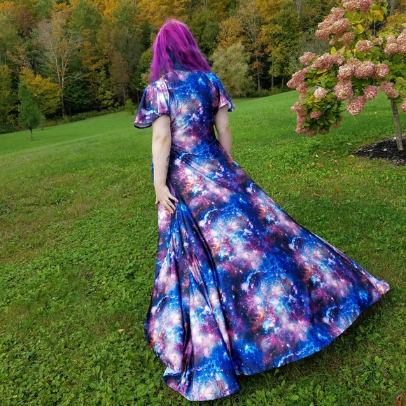 Lions & Yellowcake by Jennifer Weiler Dresses & Skirts - Galaxy Nebula Rainbow High Low Maxi Dress